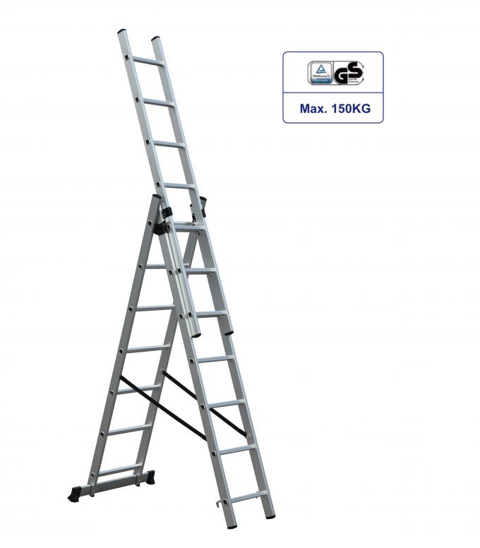 De draagbare 3x7Ladder van de Aluminiumuitbreiding met Antislipsporten