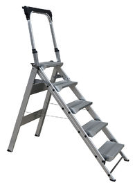 5 Steps Domestic Aluminum Step Ladders Stool with Handle and Tool Tray