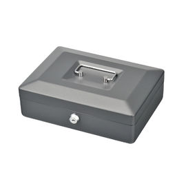 6 Cell Money Bank Box With Key Lock , Grey Color Money Storage Safes