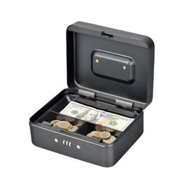 3 Compartment Metal Cash Box Coin Multi Color Money Collection Safes