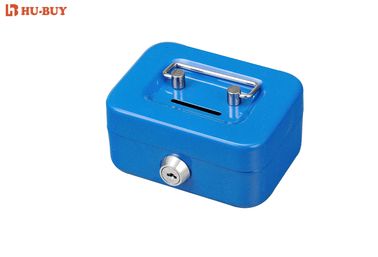 Portable 4.5 Inch Metal Coin Money Storage Safe Security Box Holder Piggy Back With Lock Key