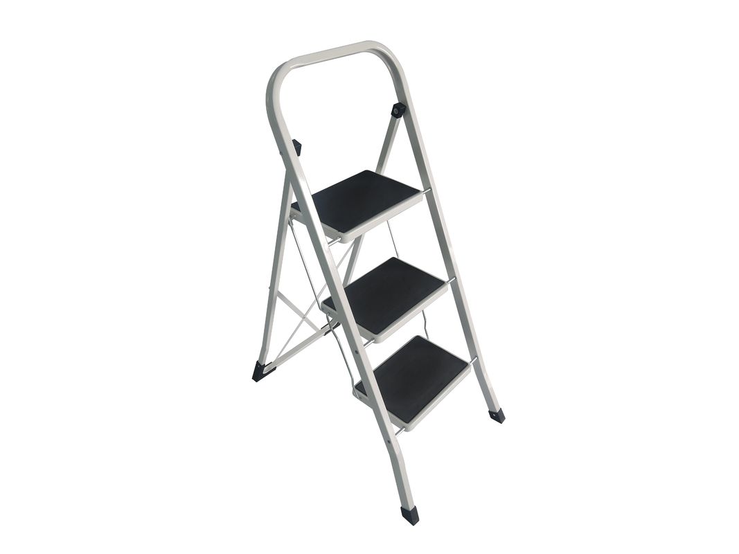 Foldable  Steel Step Stool 3 Steps Anti Slip Metal Folding Step Ladder